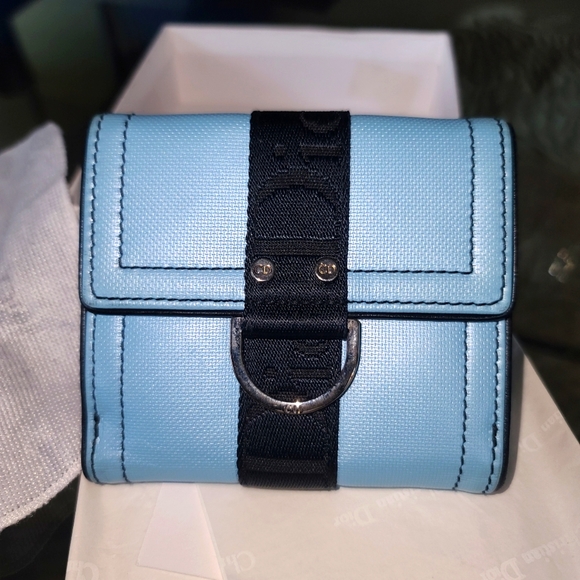 Christian Dior Hardcore John Galliano Baby Blue and Black Wallet - Picture 1 of 7